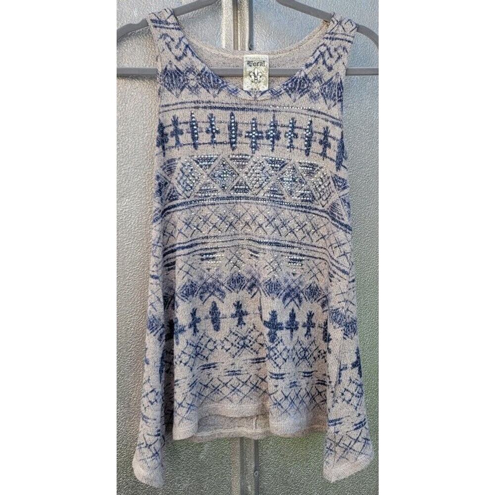Vocal USA Women's Embellished Knit Tank Top Size S